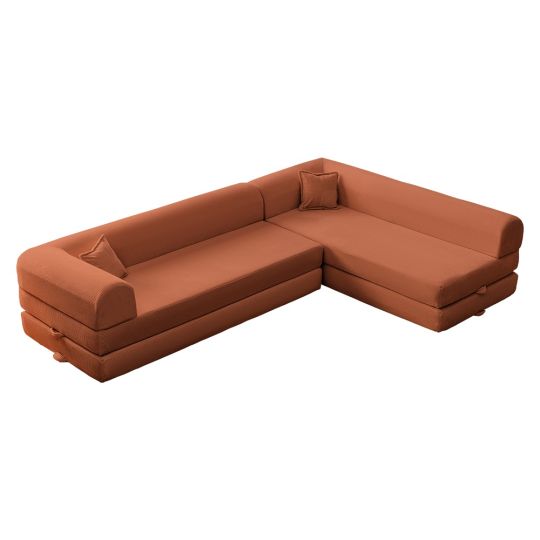 Wuuh Teddy Eco Corner Sofa Ziegelrot