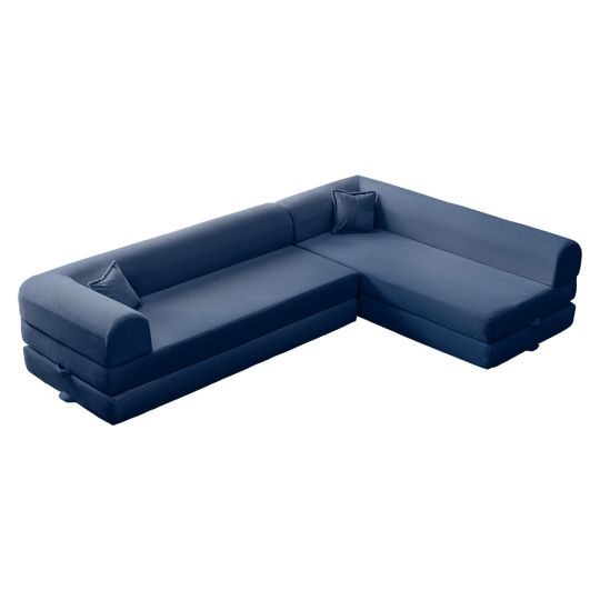 Wuuh Teddy Eco Corner Sofa Dunkelblau