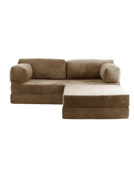 Wuuh Modulares Teddy-Ecksofa Beige