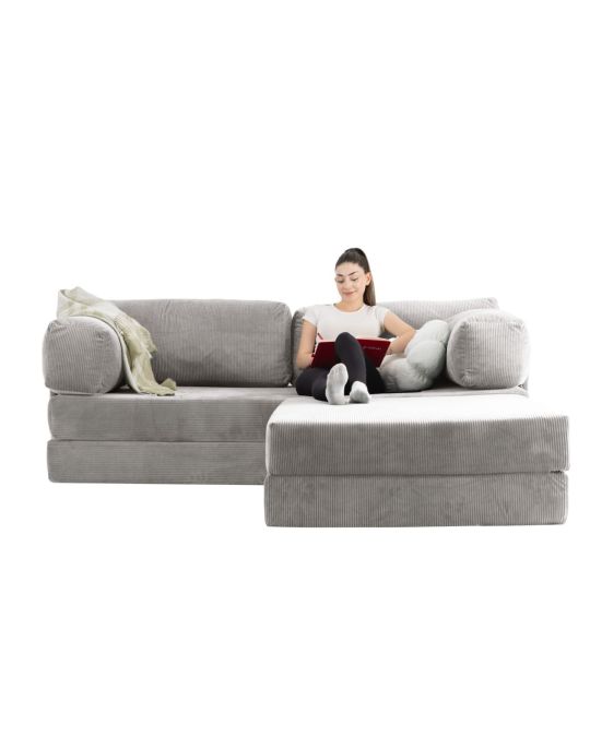 Wuuh Modulares Teddy-Ecksofa Weiß