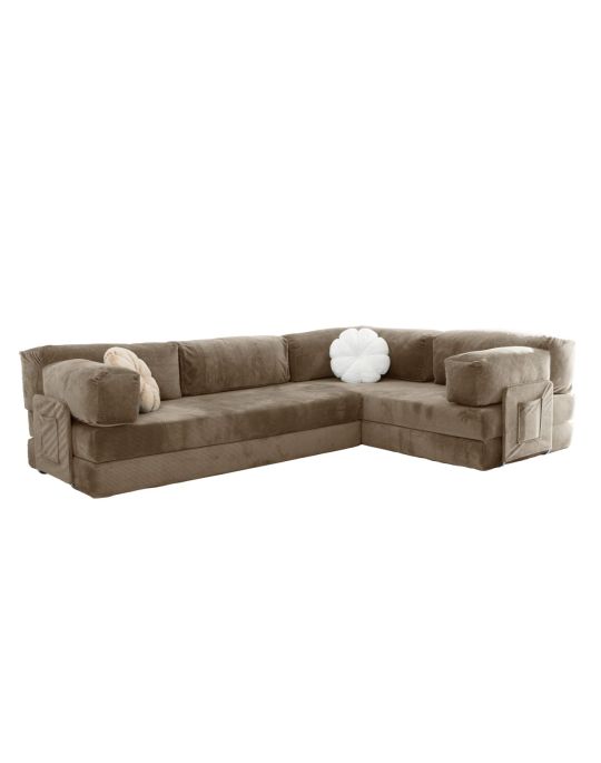 Wuuh Modulares Florenz Teddy Eck-Sofa Beige