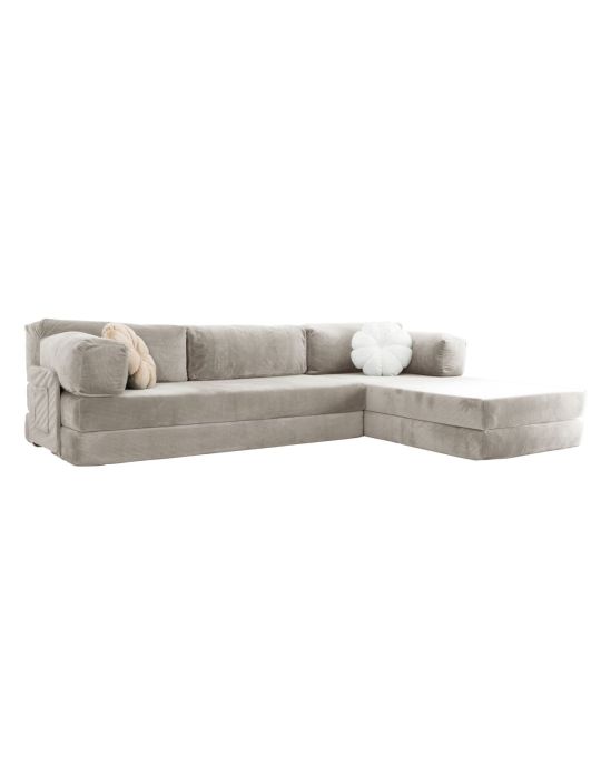 Wuuh Modulares Teddy Corner-Sofa Weiß
