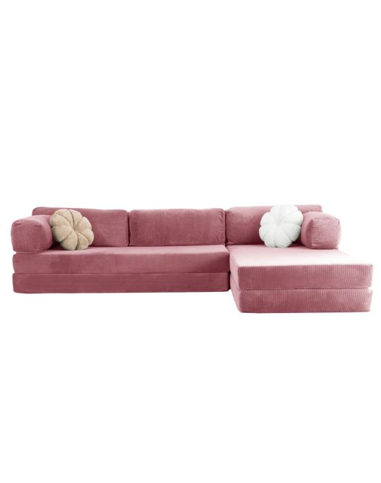 Wuuh Modulares Teddy Corner-Sofa Pink
