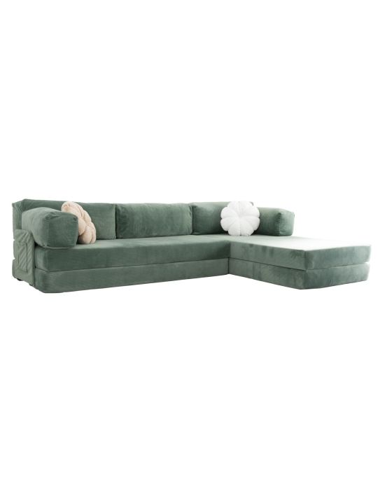 Wuuh Modulares Teddy Corner-Sofa Grün